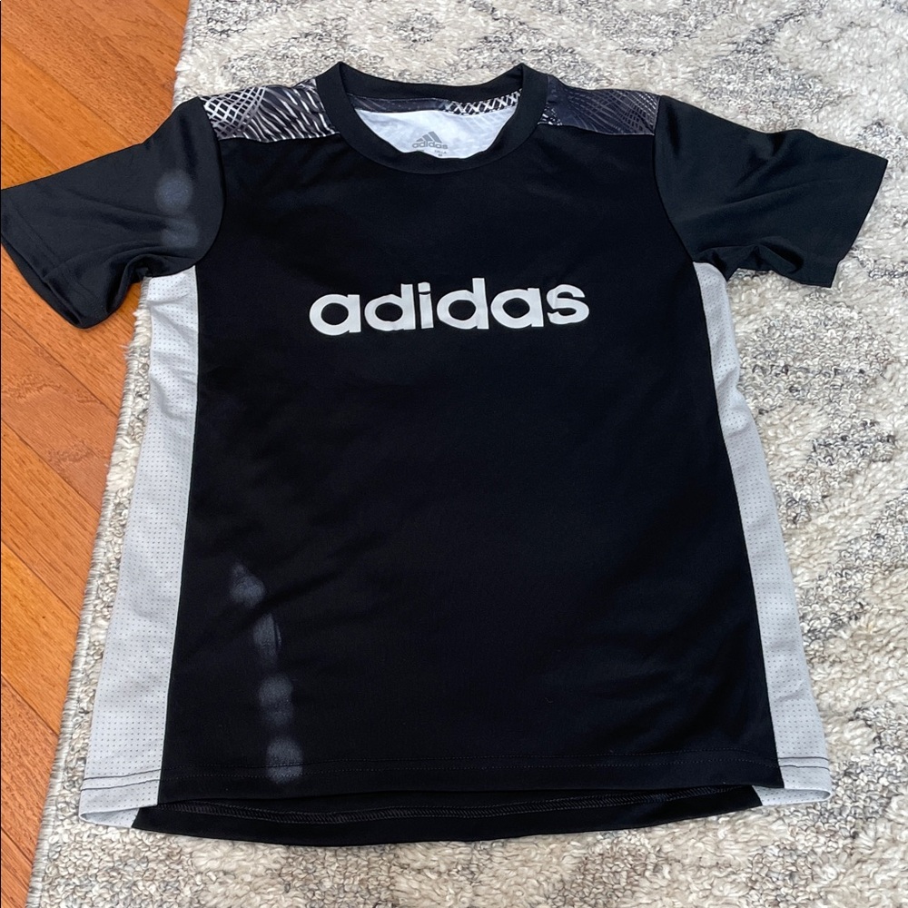 Adidas Kids Black and White Short Sleeve Tee